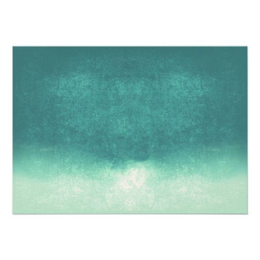 teal ombre beach wedding invitations