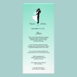 Teal Ombre Customizable Wedding Menu Card rack cards