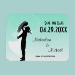Teal Ombre Save The Date Party Favor Magnet magnets