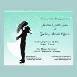 Teal Ombre Silhouette Formal Shower Invitation invitations