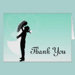 Teal Ombre Silhouette Thank You Card cards