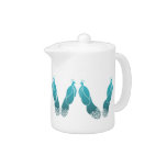 Teal & Oracle Green Art Deco Peacocks Teapot