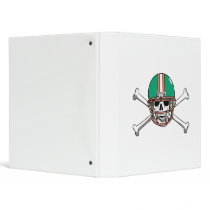 Teal & Orange Skull & Crossbones Football Binders
