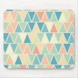 Teal Orange Triangle Pattern Mouse Pad