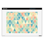 Teal Orange Triangle Pattern Skin For Laptop