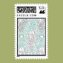 Teal Outline Geo Design Postage Stamp Teal Outline Geo Design Postage Stamp