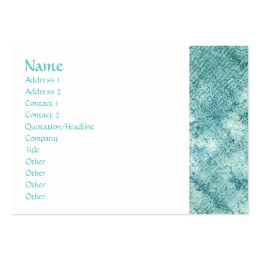 Teal Oversized Business Cards (front side)