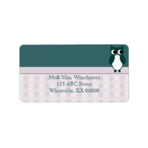 Teal Owl Address Label