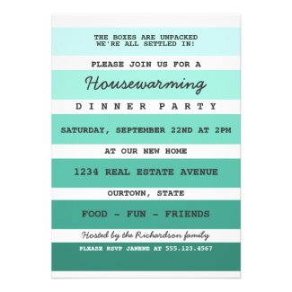 Teal Paint Sample Housewarming Party Personalized Invite