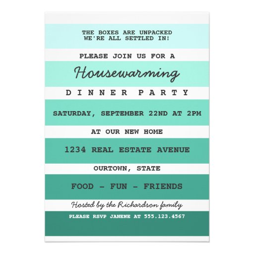 Teal Paint Sample Housewarming Party Personalized Invite (front side)