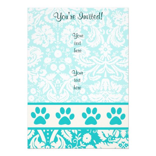 Teal Paw Print Announcement