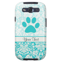 Teal Paw Print Samsung Galaxy S3 Cases