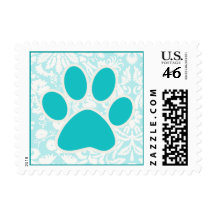 Teal Paw Print Stamps