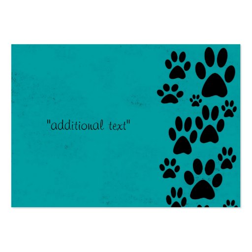 Teal Paws Business Cards (back side)