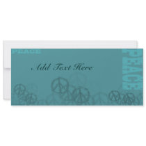 Teal Peace 2 Custom Invitations invitations