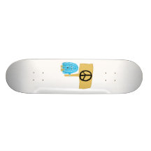 Teal Peace Sign Custom Skateboard