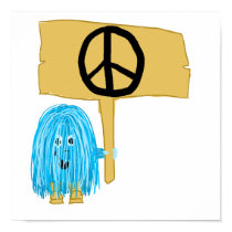 Teal Peace Sign posters