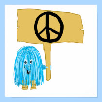 Teal Peace Sign posters
