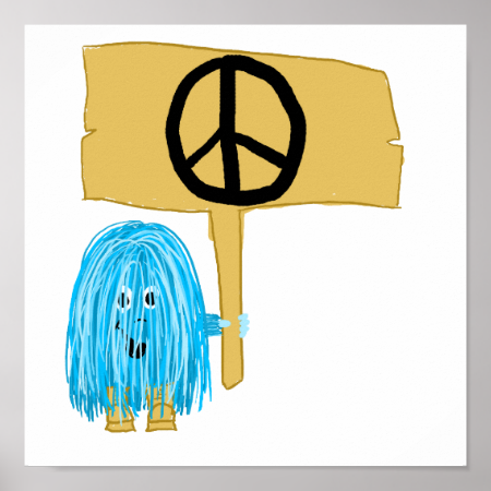 Teal Peace Sign Poster
