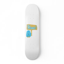 Teal Peace Skate Board Deck