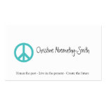 Teal Peace Symbol Business Card