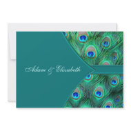 Teal Peacock Elegant Peacock Wedding Invitation invitation