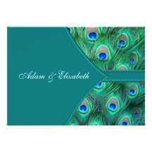 Teal Peacock Elegant Peacock Wedding Invitation
