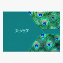 Teal Peacock Elegant Peacock Wedding RSVP invitations