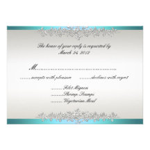 Teal Peacock RSVP Invitations