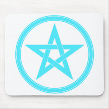 Teal Pentacle - Pentagram Mouse Mat