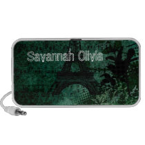 Teal Personalized Vintage Eiffel Tower Speaker