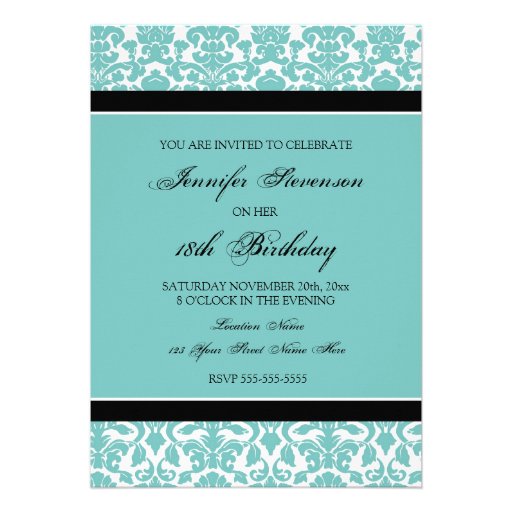 Teal Photo 18th Birthday Party Invitations