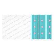 Teal Pink Diamond Stripe Pattern photo cards