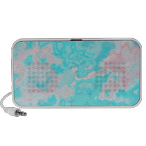 Teal Pink Marblized Abstract Doodle speakers