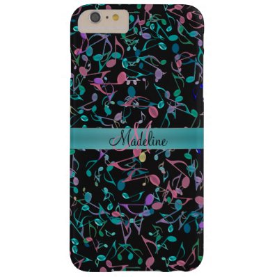 Teal Pink Music Notes Personalized iPhone 6 Case
