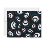 Teal &amp; Pink Offset Retro Ovals Invitations