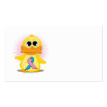 Teal &amp; Pink Ribbon Duck Business Card