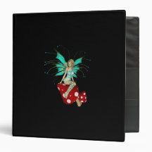 Teal Pixie & Mushrooms 3D 3 Ring Binder