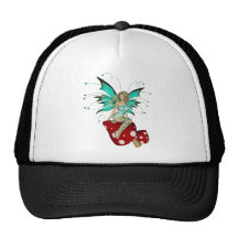 Teal Pixie & Mushrooms 3D Hat