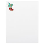 Teal Pixie &amp; Mushrooms 3D Letterhead Template