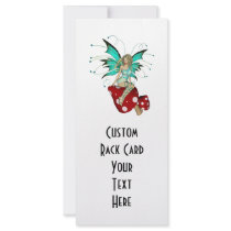 Teal Pixie & Mushrooms 3D Custom Rack Card