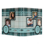Teal Plaid Family Photograph Monogram Album Vinyl Binder