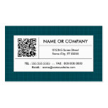 teal plaid QR code Business Card Template
