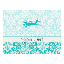 Teal Plane Post Cards