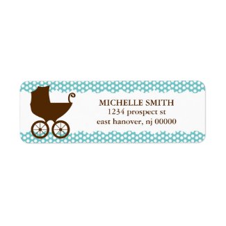 Teal Polka Dots & Carriage Return Address Labels label