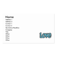 Teal Polkadot Love Business Card Templates