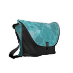 Teal Printed Rose Vines Pattern Messenger Bags