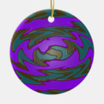 teal purple abstract art christmas tree ornaments