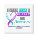 Teal & Purple Ribbon Domestic Violence Awareness Magnet