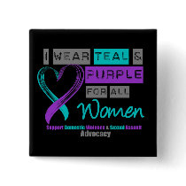 Teal & Purple Ribbon Women Domestic Violence Pin